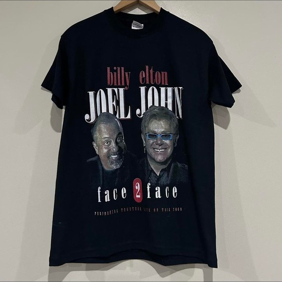 2009 Billy Joel Elton John Face 2 Face Tour Tee Shirt - Picture 1 of 7